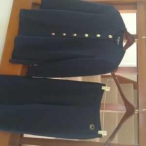 St. John Knit Navy Blue Pant Suit SZ P/4.